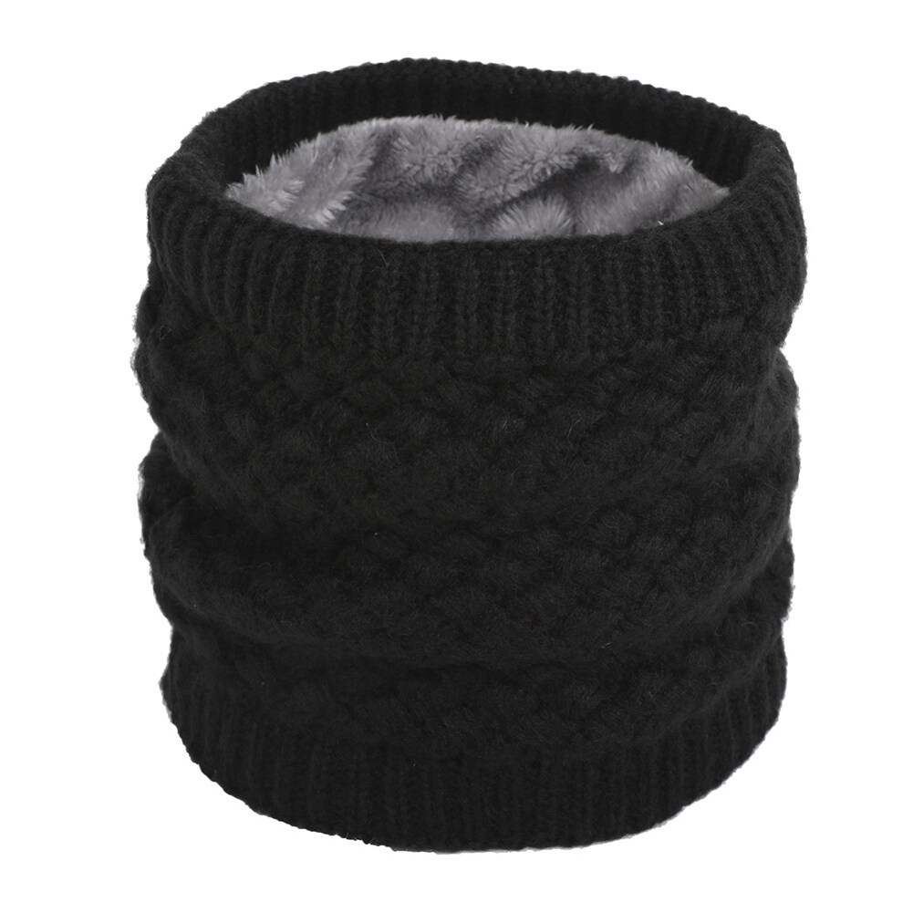 Winter Women Men Geometric Woolen Knitted Collar Scarf Warm Pullover Neckerchief