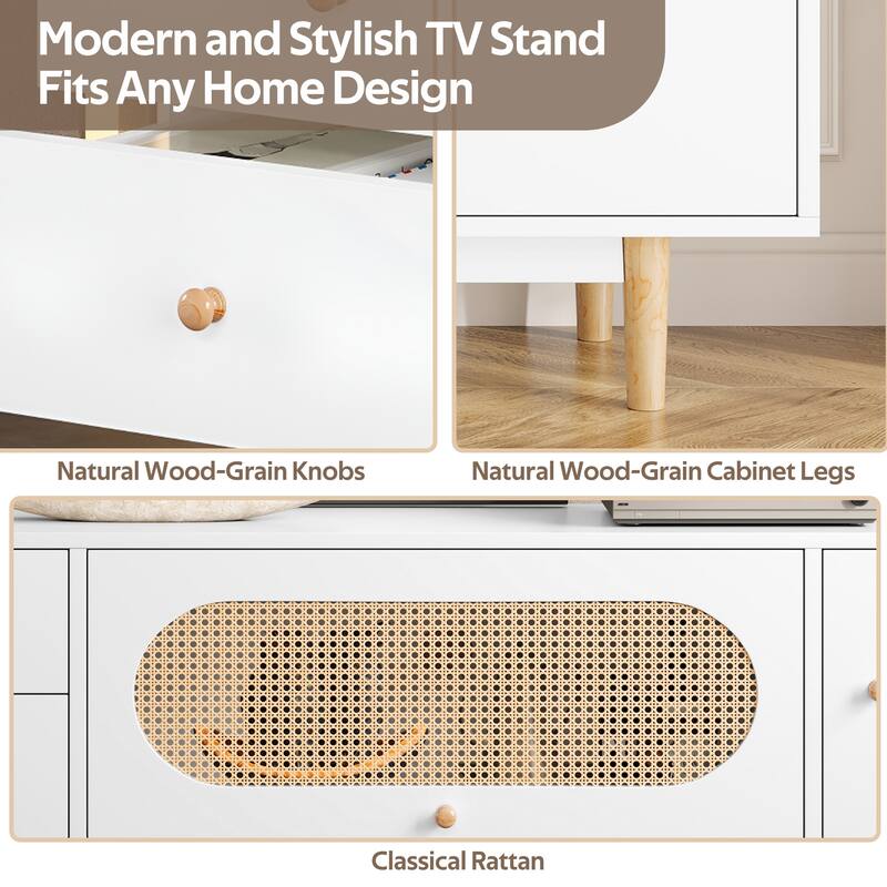 70" TV Stand for 80" TVs, Minimalist Media Console with Drawers, Entertainment Center for Living Room & Bedroom