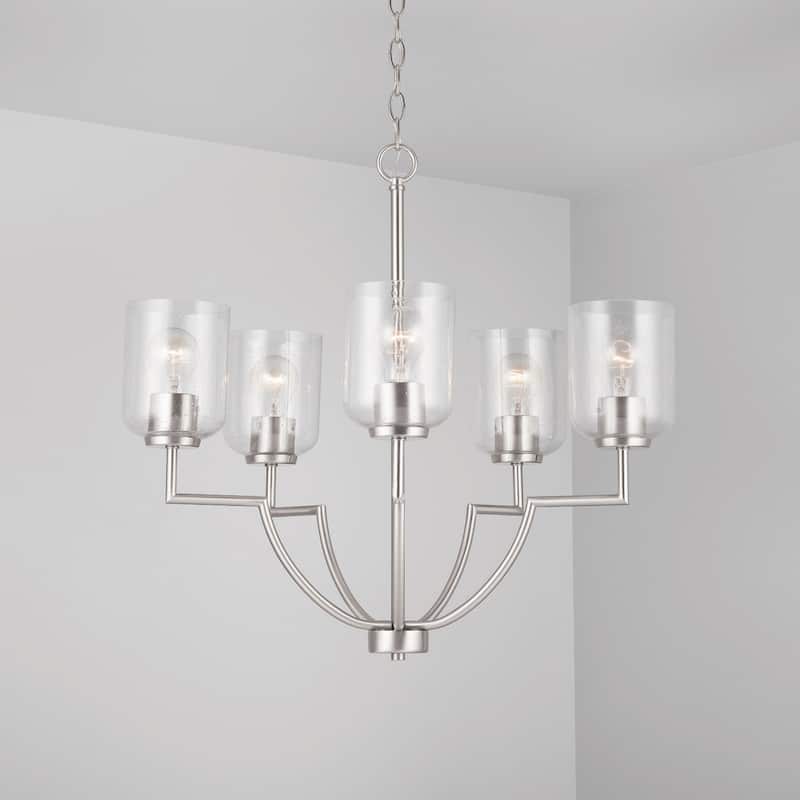 Carter 5-light Chandelier w/ Clear Seeded Glass