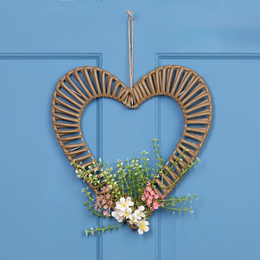 Wrapped Floral Heart Spring Decoration - 12"