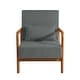 preview thumbnail 67 of 141, 25" W Mid Century Upholstered Wood Accent Chair with Pillow set of 2