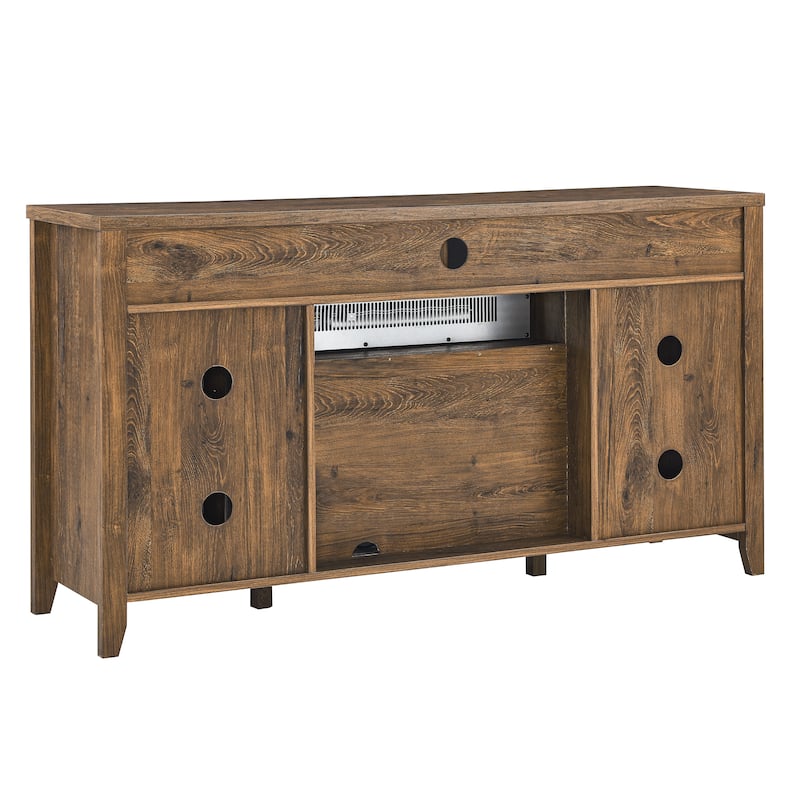 TV Media Stand with Electric Fireplace KD Inserts Heater