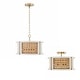 preview thumbnail 7 of 5, Lola 4-light Flat White/ Matte Brass Convertible Pendant/ Semi-Flush Mount