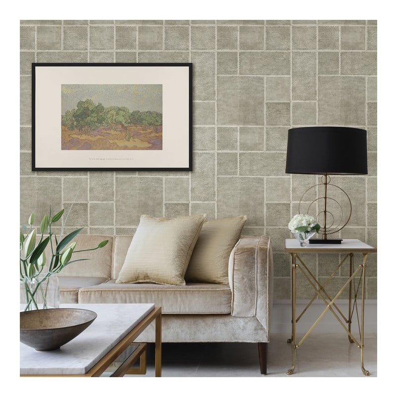 Fine Decor Ellison Taupe Geometric Wallpaper - 20.5 x 396 x 0.025