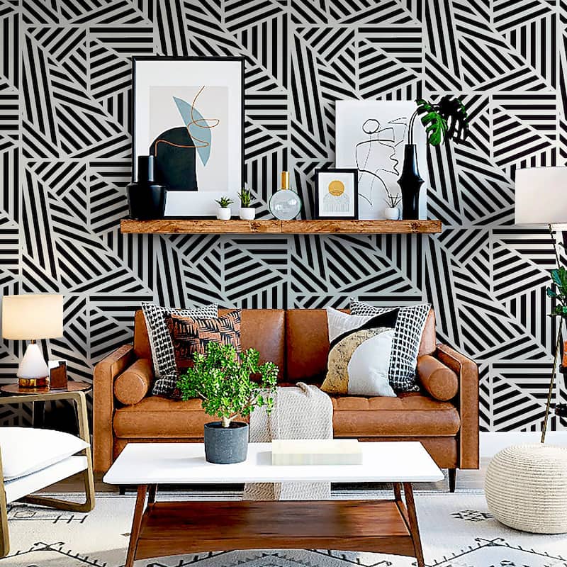 Arthouse Oswald Black Striped Geometric Wallpaper