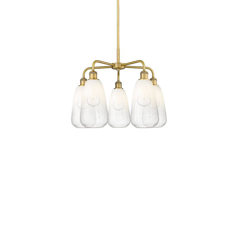 Innovations Lighting 516-5CR-19-25 Brookhaven Almond Chandelier - Brushed Brass / Opal