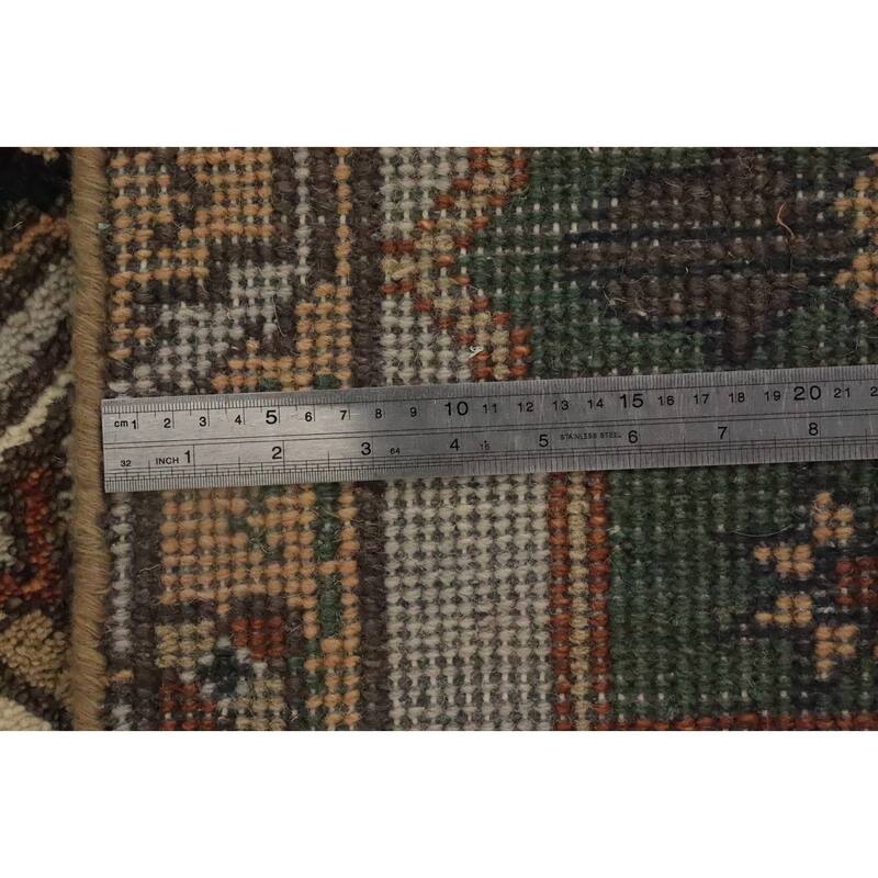 Hand Knotted Oriental 100% Wool Carpet Traditional Geometric Beige & Ivories Kazak Runner Rug - 7' 11'' X 2' 7''