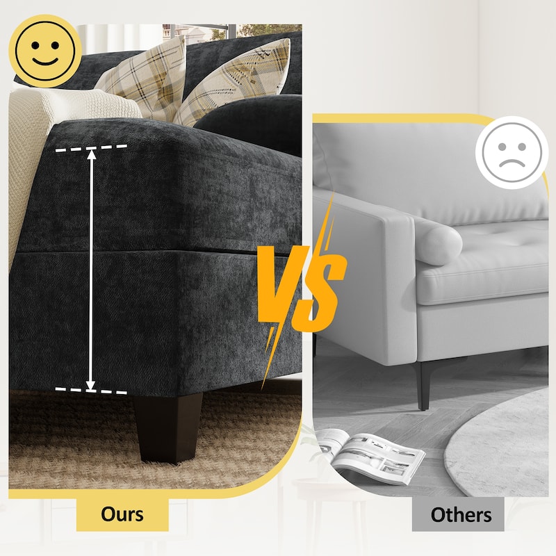 106'' Sectional Sofa with Thick Cushions for Living Room