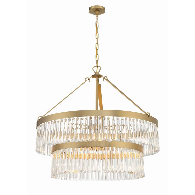 Emory 9 Light Modern Gold Chandelier - 32"W x 30.25"H x 32"D