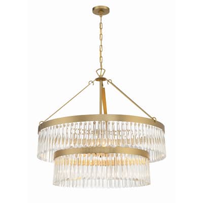 Emory 9 Light Modern Gold Chandelier - 32"W x 30.25"H x 32"D