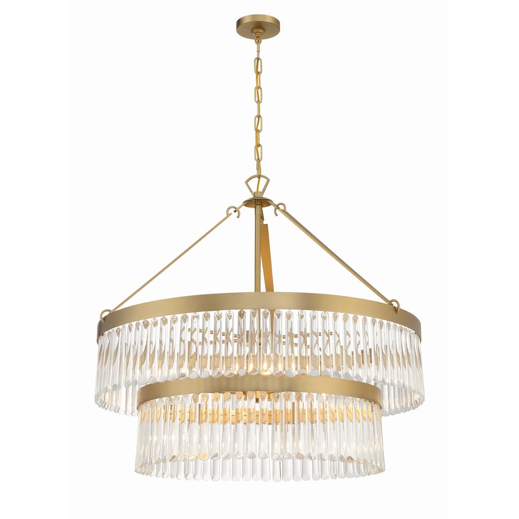 Emory 9 Light Modern Gold Chandelier - 32"W x 30.25"H x 32"D