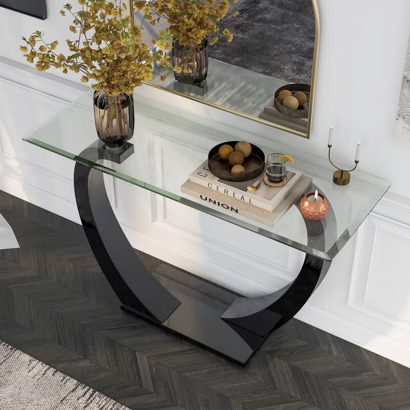 Cres Contemporary 48-inch Glasstop Sofa Table by Furniture of America