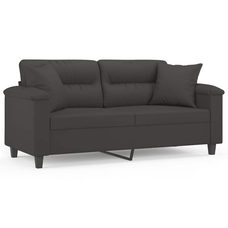 vidaXL Sofa Sectional Modern Couch with Pillows and Cushions Microfiber Fabric