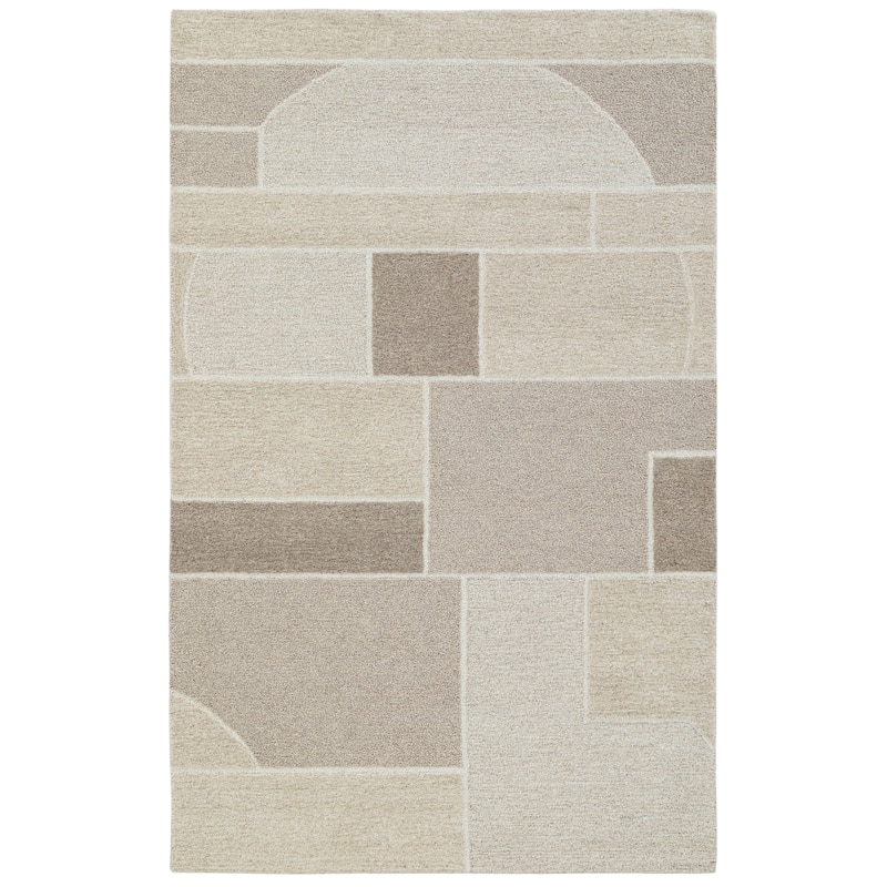 Terra by Obeetee Mid-Century Madera Natural Rug - Natural/Criss Cross - 6' x 9'