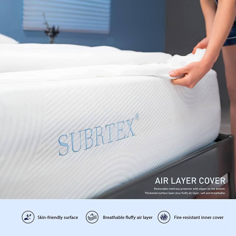 Subrtex 10-inch Gel-Infused Memory Foam Bed Mattress With Cover
