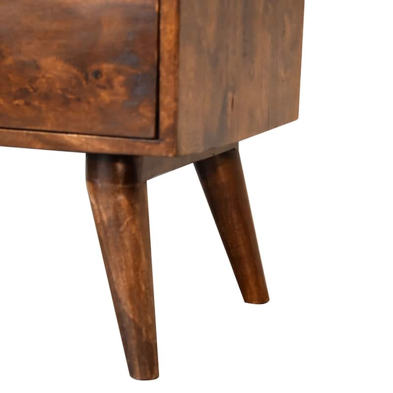 HomeRoots 24" Chestnut Solid Wood Two Drawer Nightstand
