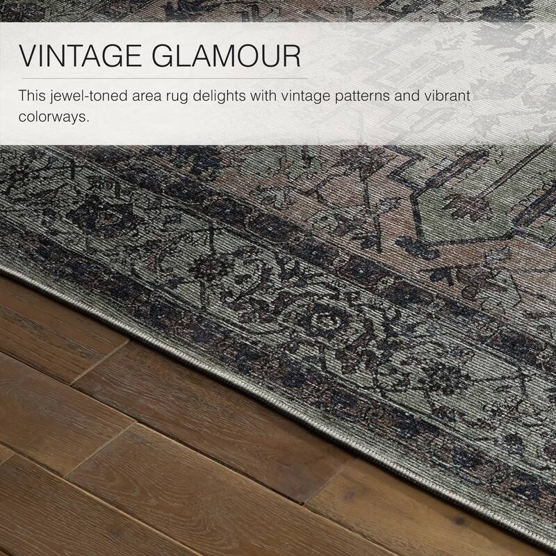Abbott Machine Washable Medallion Area Rug