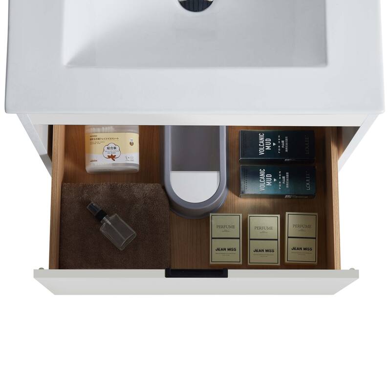 Fine Fixtures - Wall Mount Bathroom Vanity And Sink, Knob Free Design - Alpine Collection -