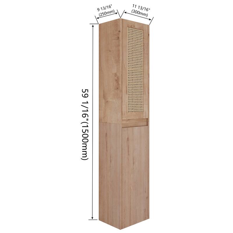 GDFStudio Bathroom Wall-Mounted Side Cabinet with Soft Close Doors