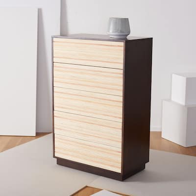 SAFAVIEH Couture Stassie 5 Drawer Cane Tall Dresser