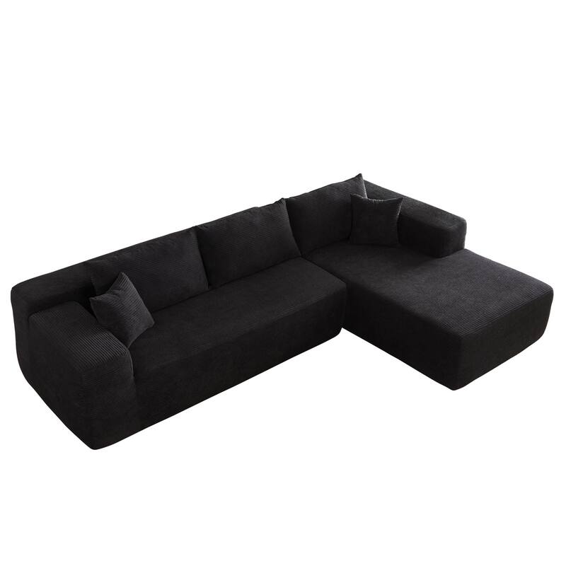 OVIOS Pit Stripes No Assembly Required Chaise Sofa