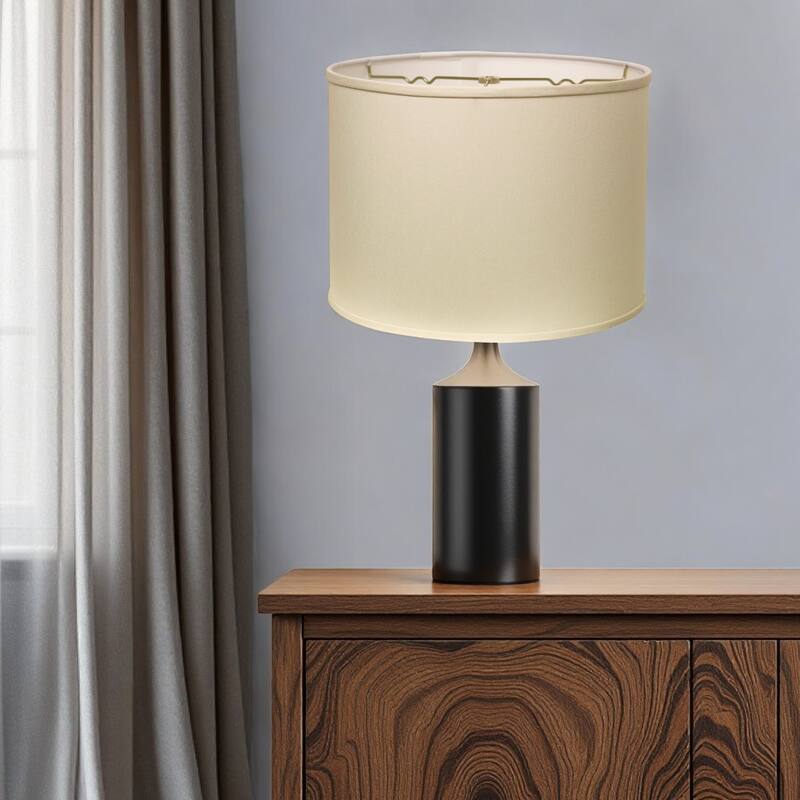 HomeRoots Ivory No Slub Innsbruck Drum Lamp Shade - 14" L x 14" W x 10" H