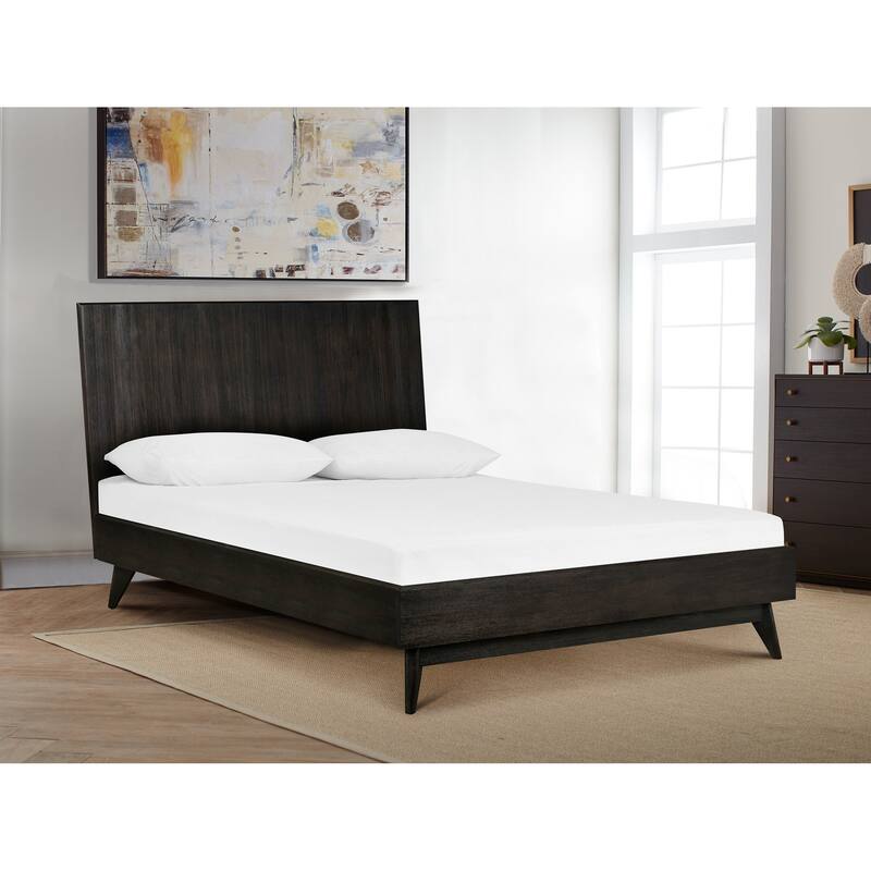 Baly Mid-Century Modern Acacia Wood 4 Piece Bedroom Set with Dresser and 2 Nightstands
