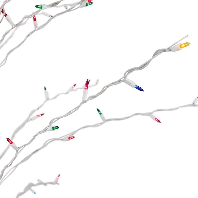 9' Christmas Cascade Twig Tree Yard Art Decoration Multi-Color Lights