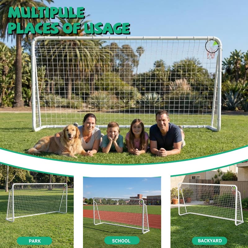 6 X 12FT Soccer Goal for Backyard Kids Portable Soccer Net with High-Strength Nets