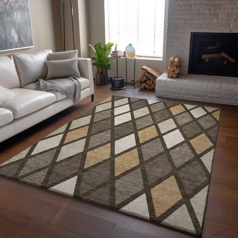 Premium Washable Super Soft Mosaic Diamonds Mayfield Rug