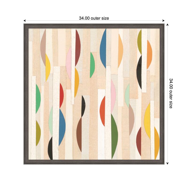 Kate and Laurel Geometric Abstract 1 FC by Felicia Dadak Framed Mounted Canvas Wall Art Print