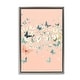 preview thumbnail 20 of 26, Stupell Blush Butterflies over Pink Framed Floater Canvas Wall Art Design By Petal Prints Design 25 x 17 - Grey