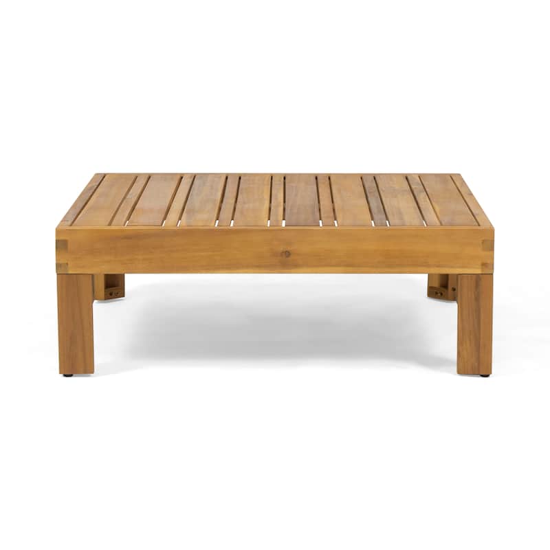 Roomfitters 3-Piece Acacia Wood Outdoor Loveseat Set with Coffee Table