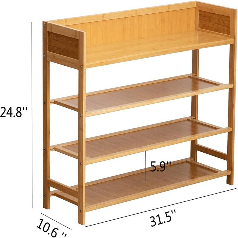 Bamboo Shoe Rack Organizer - 10.6"D x 24.8"W x 31.5"H