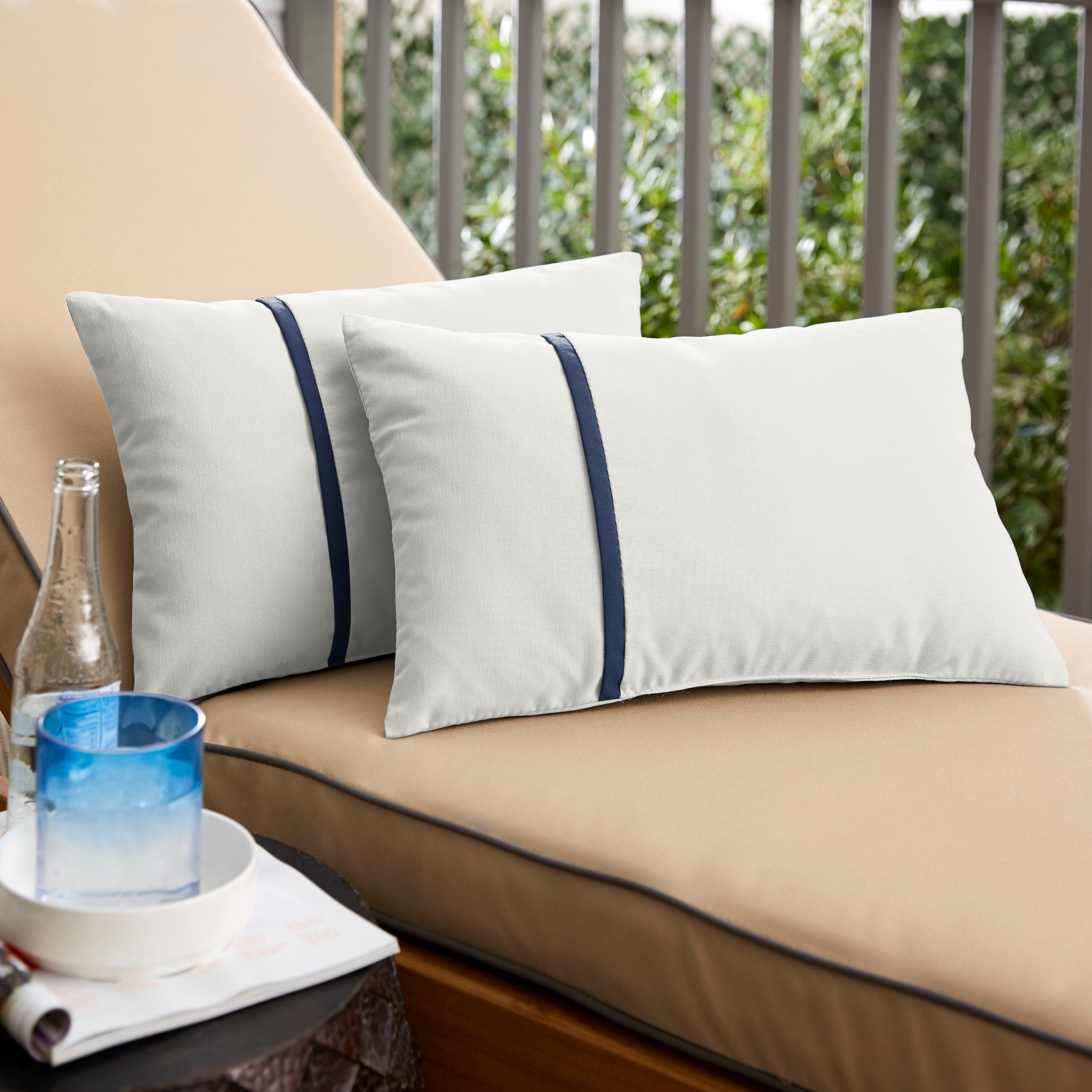 Sorra Home Sunbrella Outdoor Single Petite Flange Pillow Set of 2