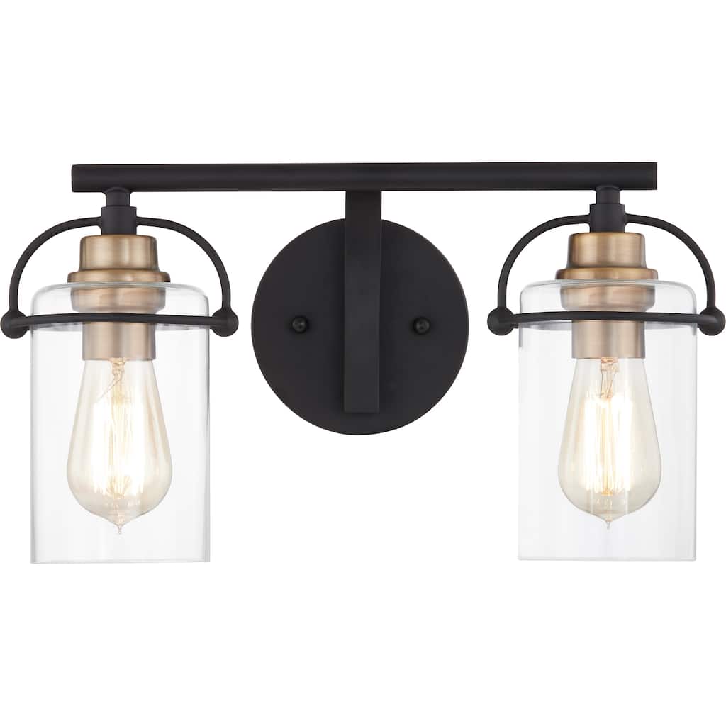 Emerson 2-Light Matte Black Vanity Light - Matte Black