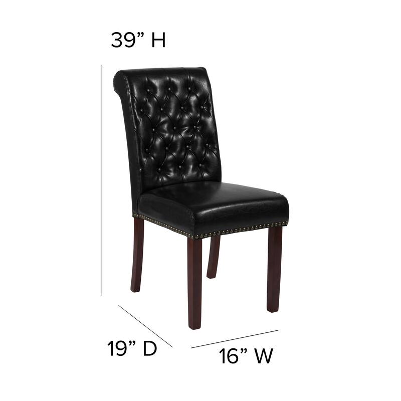 6PK Parsons Chairs-Rolled Back, Accent Nail Trim