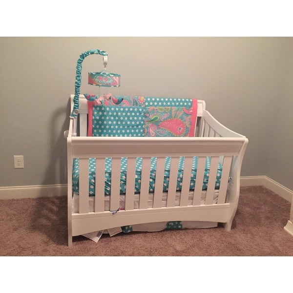Aqua And Pink Crib3167 My Baby Sam Pixie Baby 3 Piece Crib Bedding Set Bedding Sets Home Kitchen Marilialemos Com