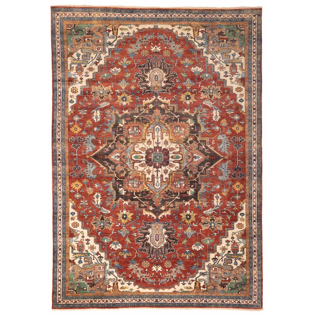 ECARPETGALLERY Hand-knotted Jules Sultane Red Wool Rug - 9'11 x 13'11