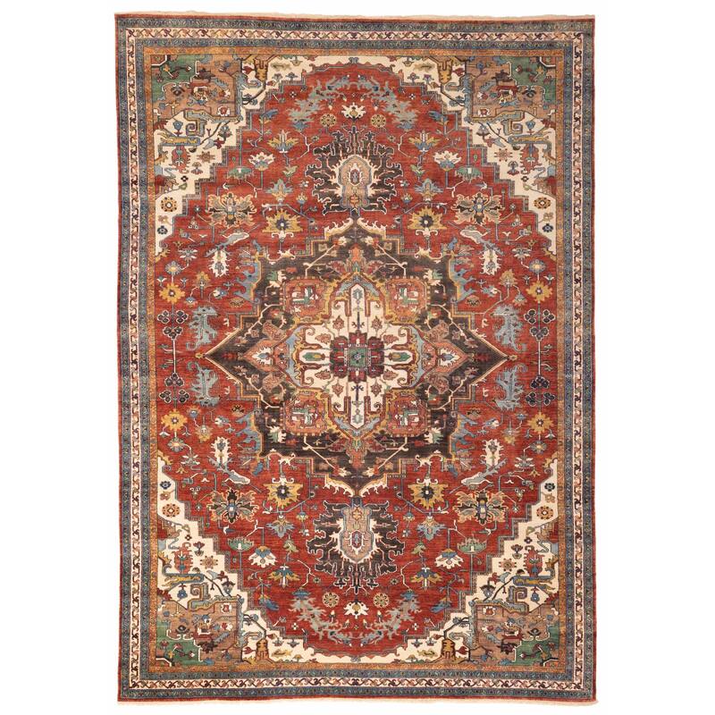 ECARPETGALLERY Hand-knotted Jules Sultane Red Wool Rug - 9'11 x 13'11