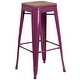 preview thumbnail 7 of 7, 30" High Backless Barstool with Square Wood Seat