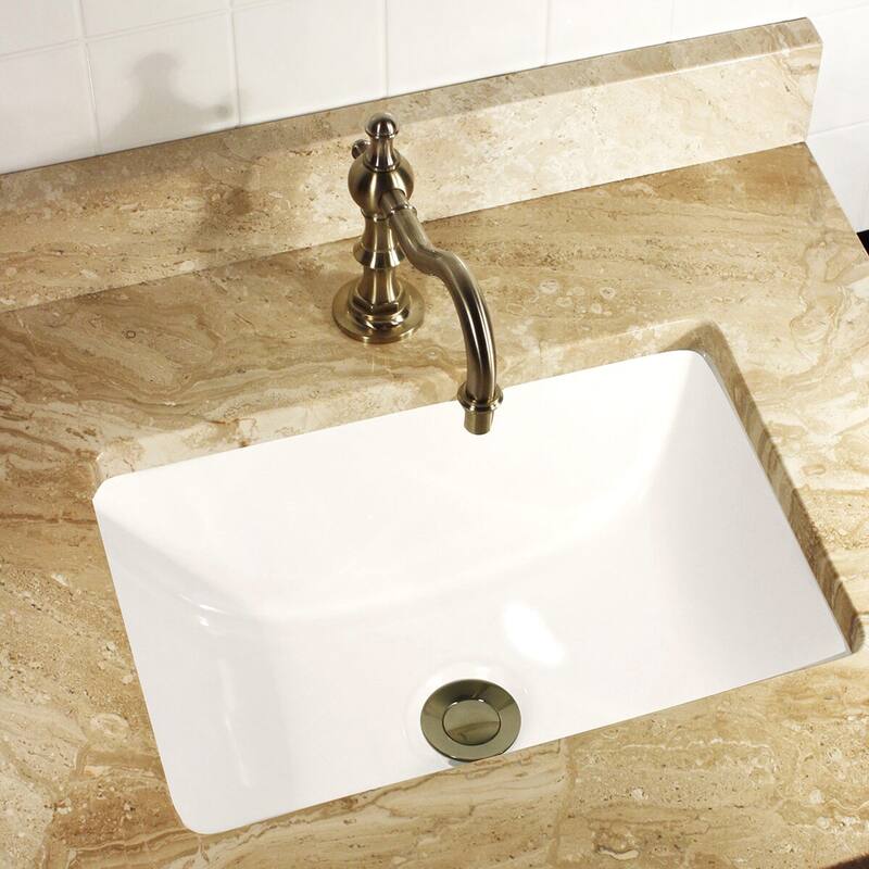 Highpoint Collection Rectangle Ceramic Undermount Vanity Sink