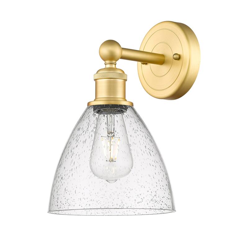 Innovations Lighting 616-1W-12-8 Bristol Sconce Bristol Glass 12" Tall - Satin Gold / Seedy