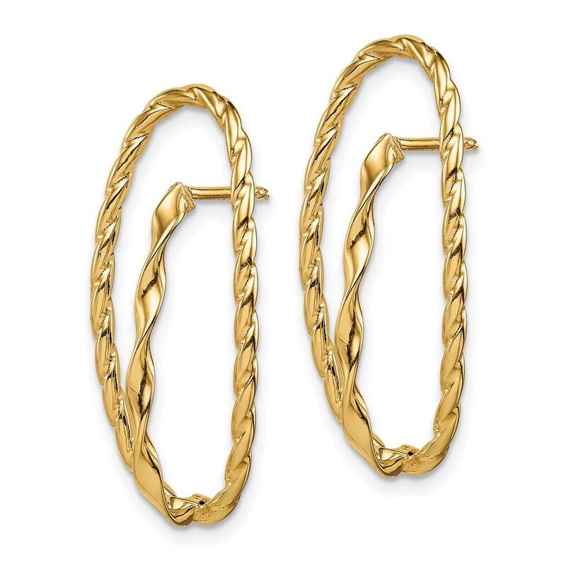 Curata 14k Twisted Fancy Post Earrings