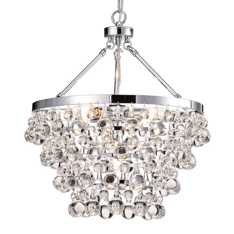 Chrome Finish 5-Light Four Tier Crystal Chandelier
