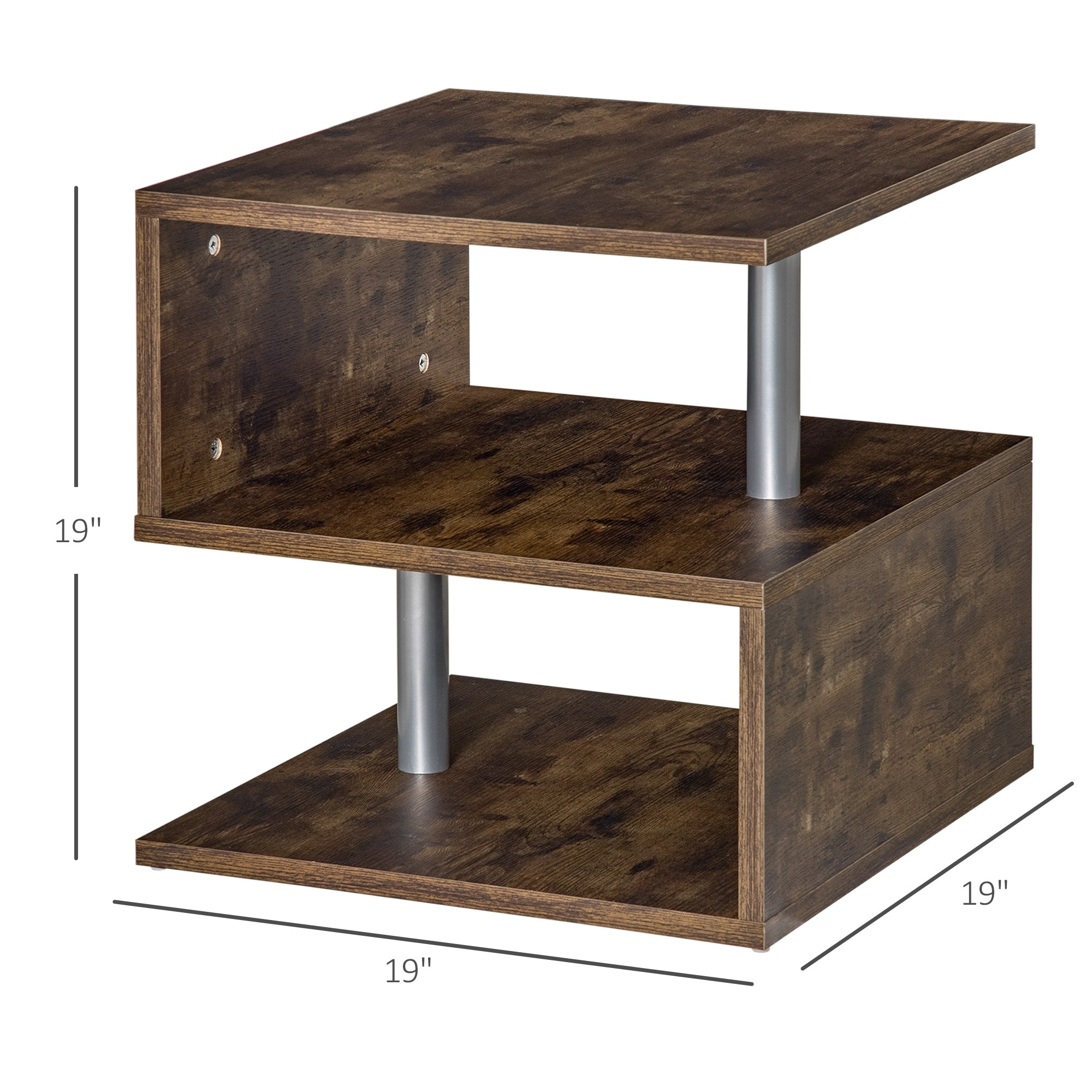Narrow industrial outlet side table