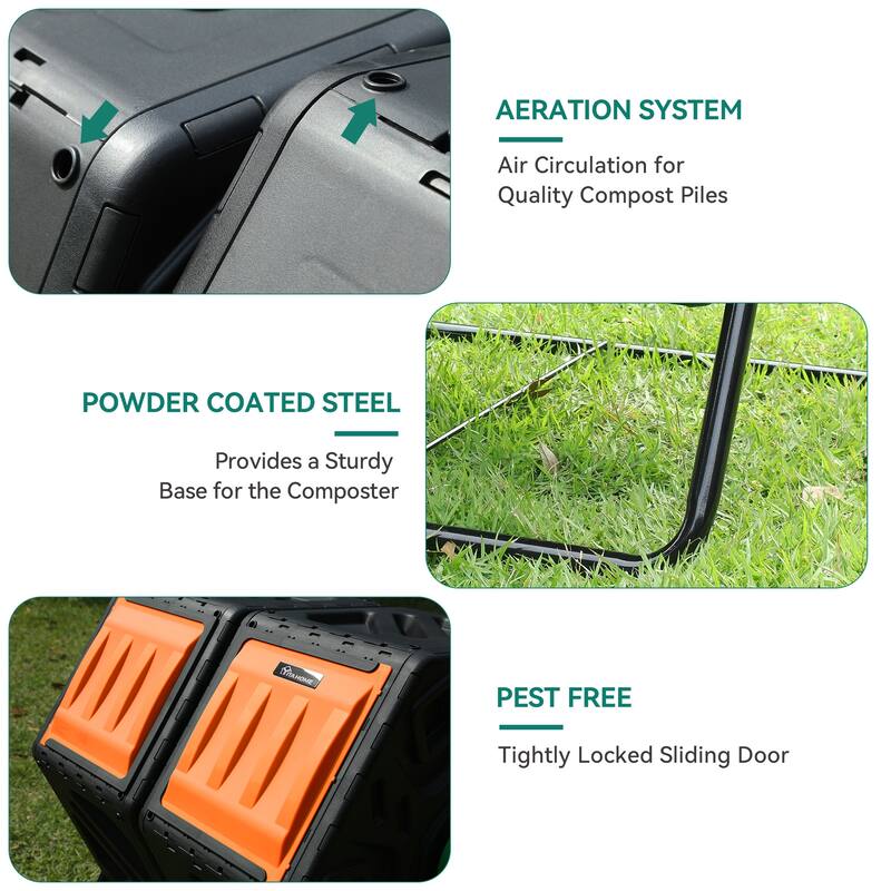 34 Gallon Dual Chamber Compost Tumbler