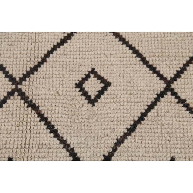 Trellis Geometric Moroccan Oriental Area Rug Handmade Wool Carpet - 7'9"x 10'10"