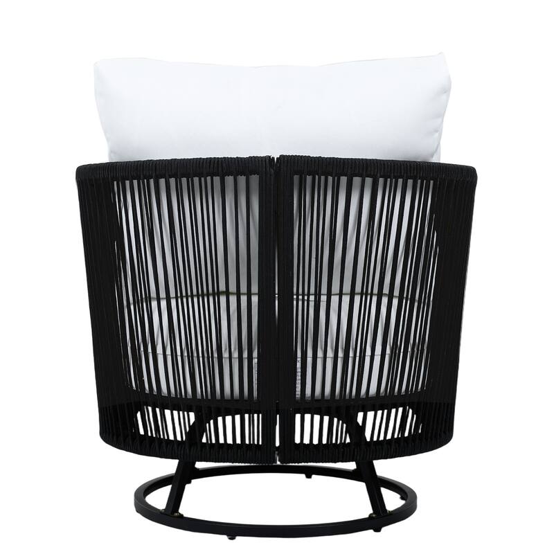 Christopher Knight Home - Mid-Century Modern Outdoor Acacia Wood Swivel Chair with Ceramic Tile Side Table