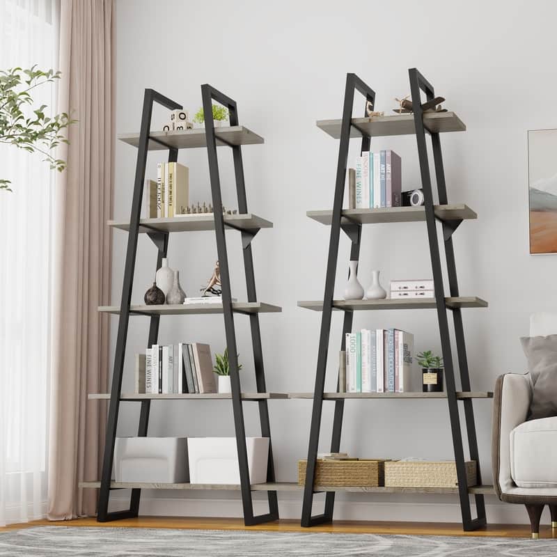 Trapezoidal cardboard bookshelf